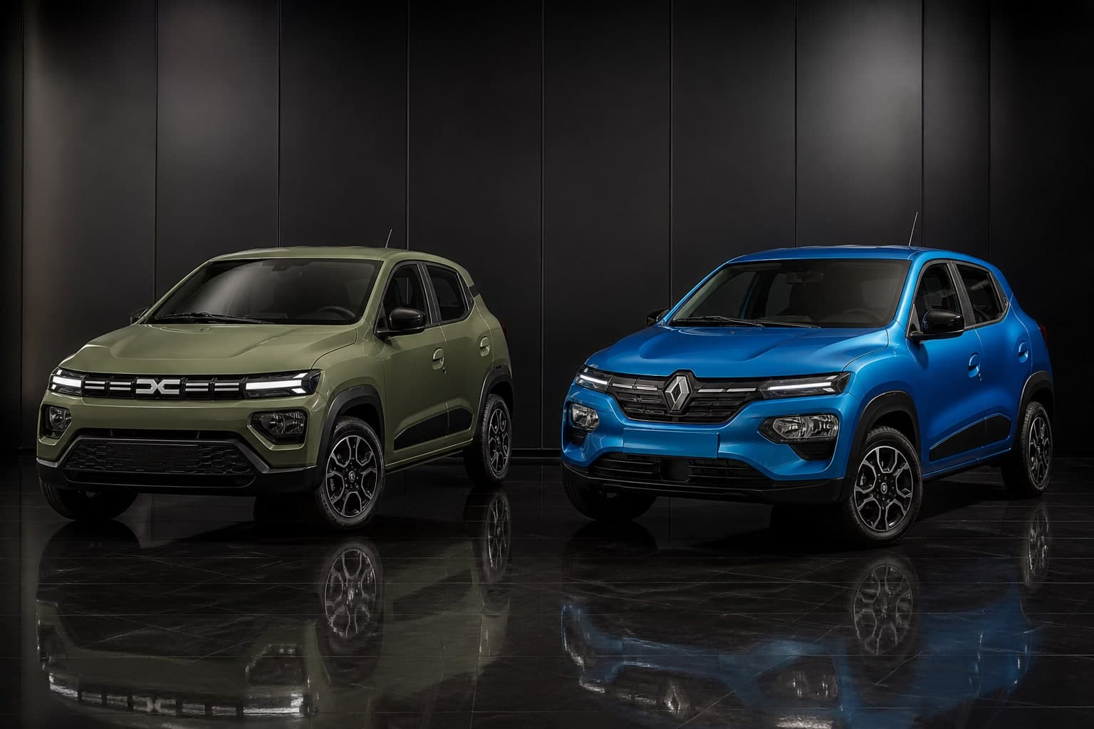 Dacia Wiosna w Khaki Green i Renault City K-ZE w Electric Blue — LFP akumulator SOH i kontekst konserwacji w zimnym klimacie na The Owners Club