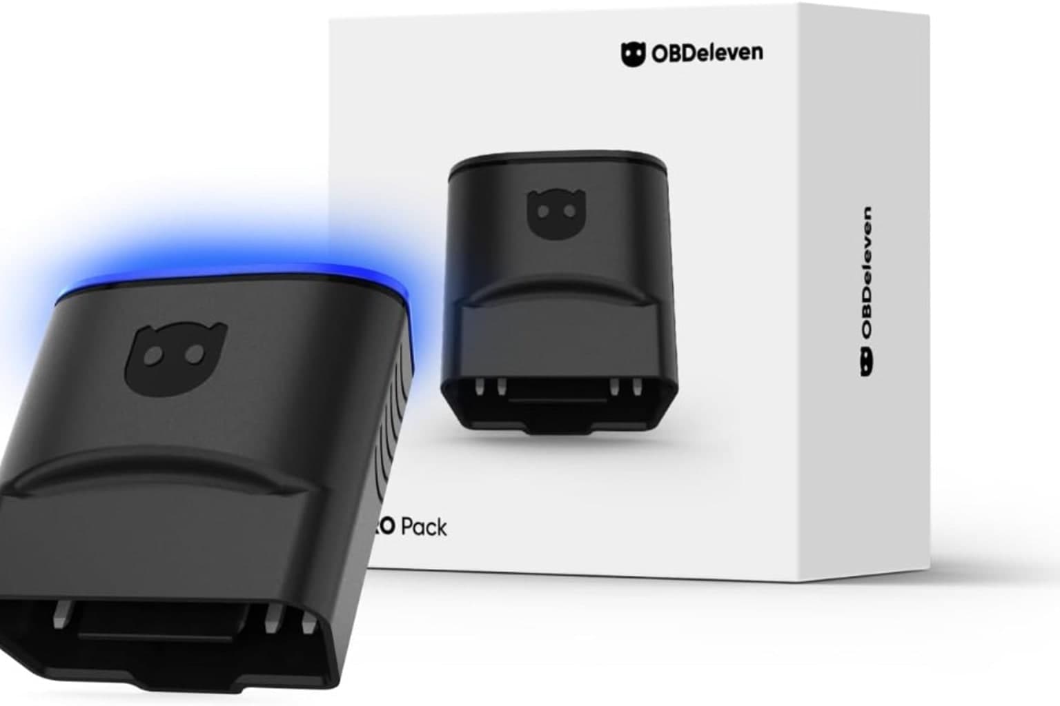 OBDeleven 3 Pro Pack — adaptor OBD2 diagnostic cu LED albastru și cutie retail